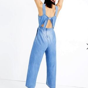 Madewell Light Blue Denim Tie-Back Jumpsuit